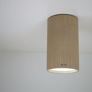 Lampada a sospensione in legno impiallacciato di quercia, paralume in legno naturale fatto a mano, lampada da soffitto scandinava, illuminazione minimalista, dimensioni e colori personalizzabili
