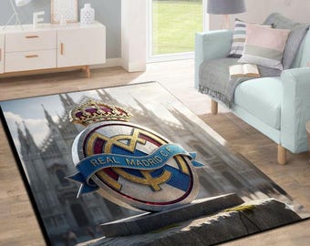 Real Madrid, Football Rug, Modern Rug, Anti-slip Rug, Living Room Rug, Teen Room Rug,  Rug, Unique Rug,   Elegant Rug, Real Madrid Design,