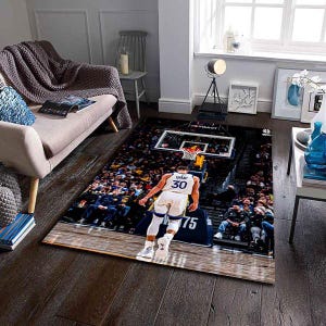 Alfombra de Steph Curry, alfombra de baloncesto, alfombra Golden State, alfombra moderna, alfombra antideslizante, alfombra de sala de estar, alfombra para habitación de adolescentes, alfombra, alfombra única, decoración del hogar,