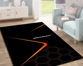 McLaren Rug, Car Logo Rug, McLaren, Modern Rug, Antislip Rug, Formula Rug, Teen Room Rug, Rug, Unique Rug, Home Decor, Elegant Rug, Cool Rug