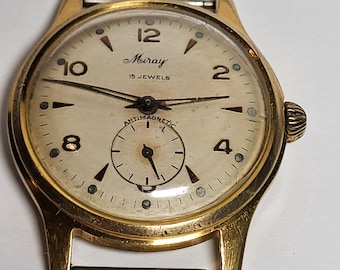 Wrist watch Vintage/Mechanik Watch/ Miray Watch/15 Jewels/ ANTIMAGNETIC Watch/Swiss Made/Mens Watch/Original Watch