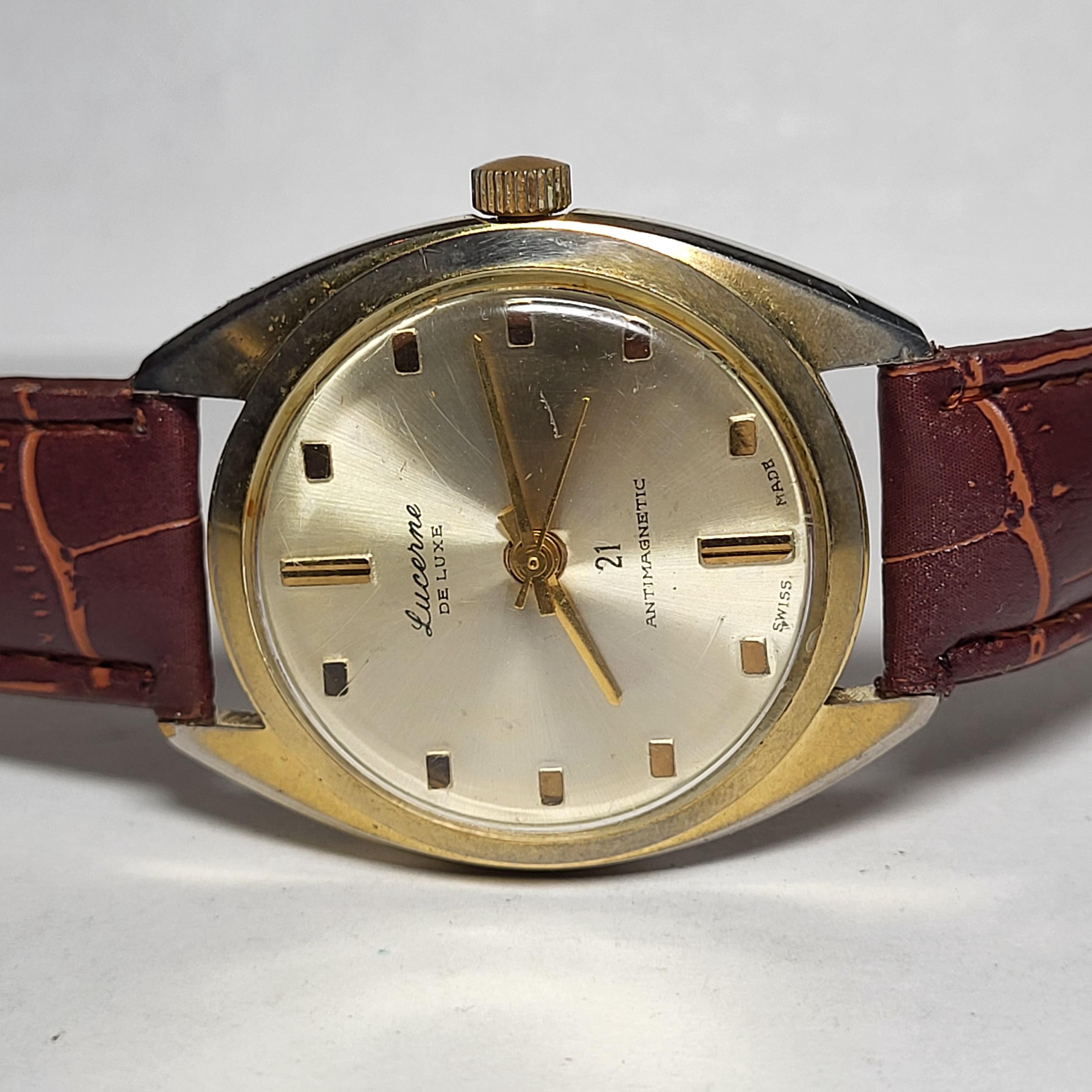 Watch Swiss/ Lucerne De Luxe/ Antimagnetic/ SWISS Made/mechanik