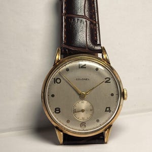 Watch Vintage/Watch Colonel/Swiss Made/Original Mechanik/Gold-Plated/Men&#39;s watch Vintage/Rare watch Swiss