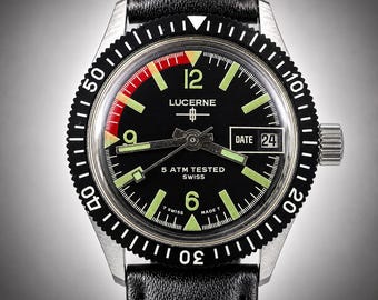 Lucerne 5 ATM Tested Swiss Made Original Mechanical 33mm/Retro Vintage Watch/Men's Watches/Swiss Watches