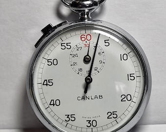 Zakhorloge / Stopwatch Vintage / Canlab Horloge / Swiss Made / Origineel Horloge / Vintage Mechanik / Herenhorloge / Cadeau