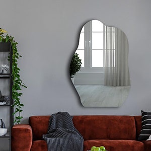 Decorative Asymmetrical Mirror, Modern Design for Living Room, Bedroom and Entryway, Aesthetic Wall Mirror