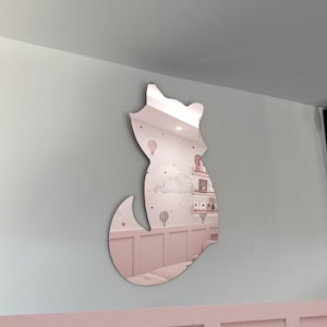 Cat Pattern Mirror, Mirror for children's room, Mirror for kids, Cat-shaped mirror, Fun mirror, Shaped children's mirror, Gift Idea