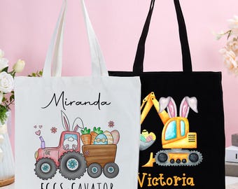 Easter Bunny Bag for Kids,Custom Easter Egg Hunt Bag,Custom Bunny Tote Bag,Easter Bag with Name,Easter Bag For Kids,Easter Gift,Easter Decor