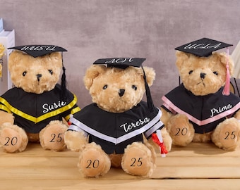 Oso de graduación personalizado, oso de peluche de graduación 2026, regalo personalizado para graduado, animal de peluche, regalos de graduación de collage para ella 2026.