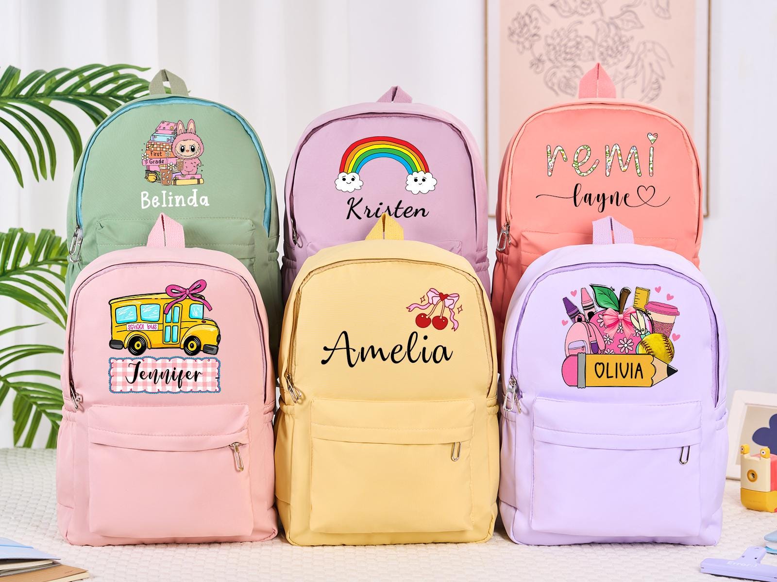 Personalized Kids Backpack,Custom Toddler School Bag,Nylon Backpack With Student Name,Daycare Book Bag,Back To School Gift For Kids,Birthday