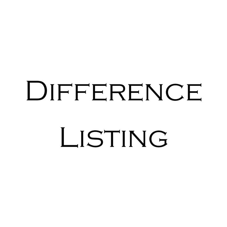 May include: Text that reads "DIFFERENCE LISTING" in all capital letters.