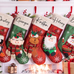 Bas de Noël personnalisés,Bas peluche 3D,Bas monogrammes,Bas de famille personnalisés,Décor de vacances,Décor d'arbre de Noël,Cadeau de Noël.