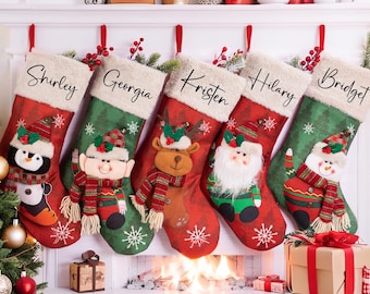 Personalized Christmas Stockings,3D Plush Stockings,Monogram Stockings,Custom Family Stockings,Holiday Decor,Christmas Tree Decor,Xmas Gift.