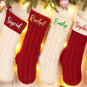 Embroidery Christmas Stockings With Name,Knitted Family Stockings,Personalized Holiday Stockings,Christmas Gifts For Family,Christmas decor