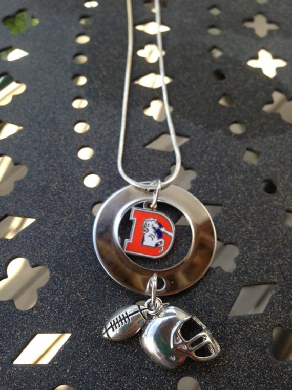 Items similar to NFL Broncos Necklace Customizable on Etsy