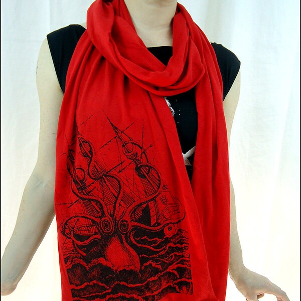 Red Kraken Jersey Scarf