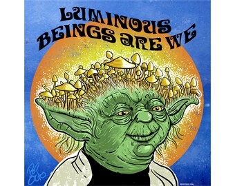 Star Wars Shroom Yoda Digital Art Print