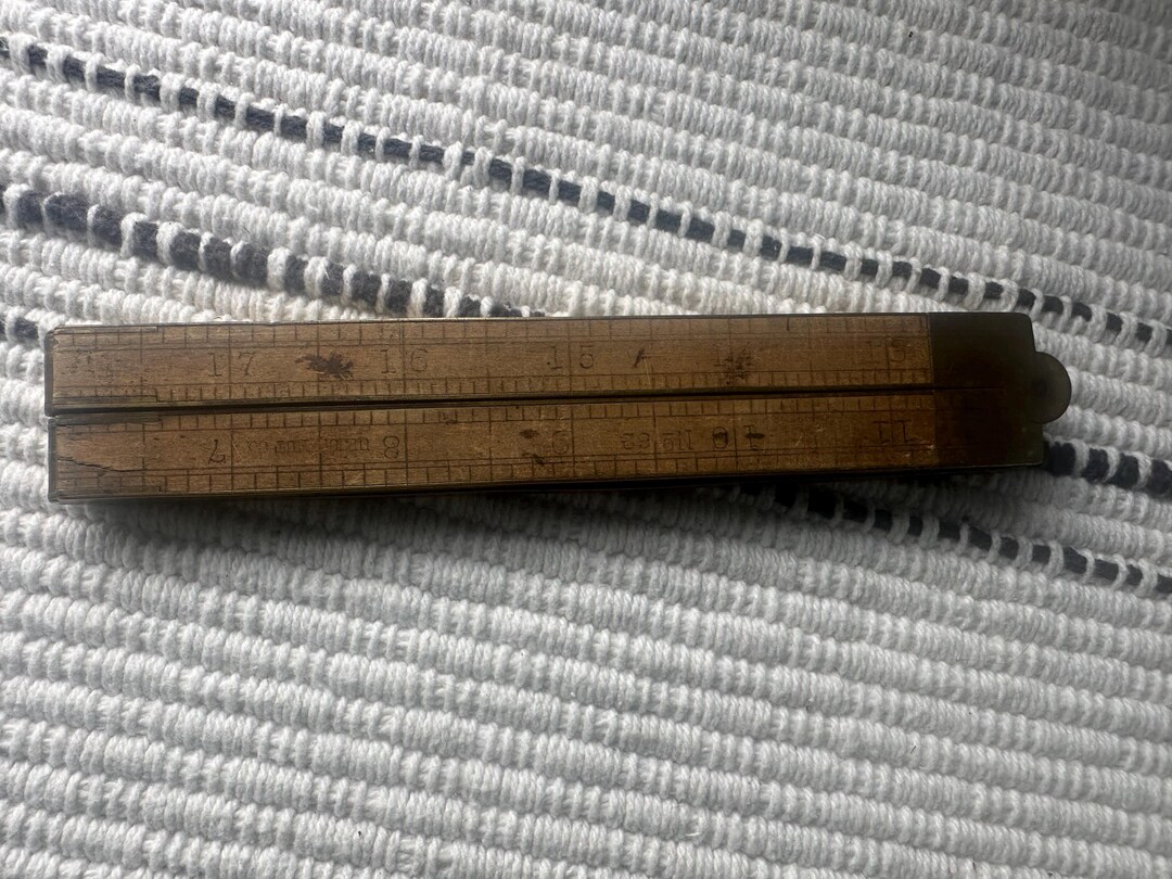 Vintage 24 Inch Upson Nut Co. #62 Wood and Brass Folding Ruler - Etsy