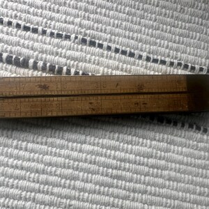 Vintage 24 Inch Upson Nut Co. #62 Wood and Brass Folding Ruler