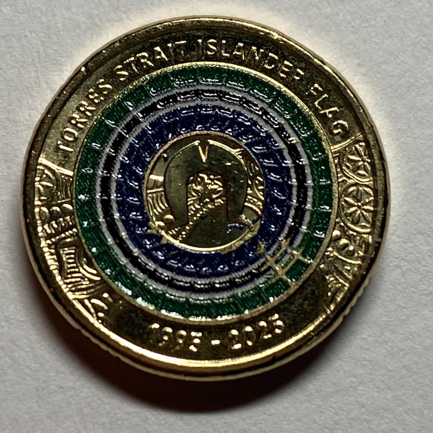 2025年オーストラリア 2ドル トレス海峡諸島民旗カラーコイン プレミアムミントロール 2025