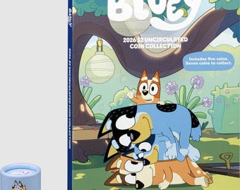 2026 Bluey Samlingsmapp och Set med fem Mynt