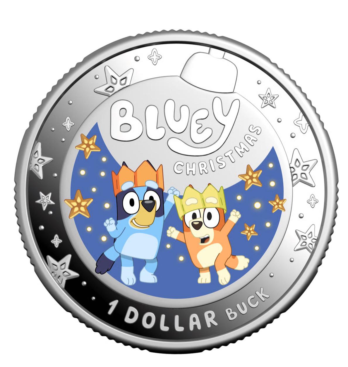 2025 Bluey Christmas Coloured 1 Dollar Fine Silver Proof Coin - Etsy