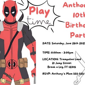 Dead Pool Party Invitation