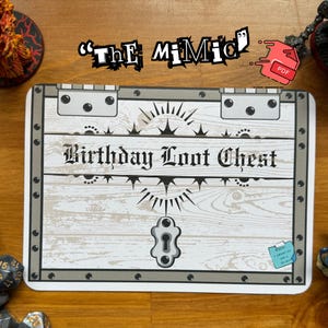 DnD Birthday Card|Mimic-Digital PDF Download, Printable Dungeons and Dragons Greeting Card, 5x7 Card, Print on Standard 8.5x11