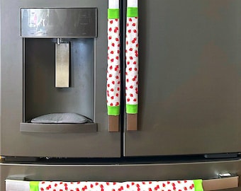 Strawberry Fridge Handle Covers, Padded Kitchen Decor, Set of 3