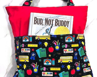 School Print Book Pillow, Kids Reading Pocket Pillow