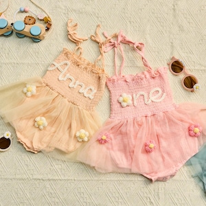 Custom Name Baby Tutu Dress,Personalized Name Baby Romper Dress,Embroidered Baby Romper,1st Birthday Outfit,Baby Girl Dress,Baby Shower Gift