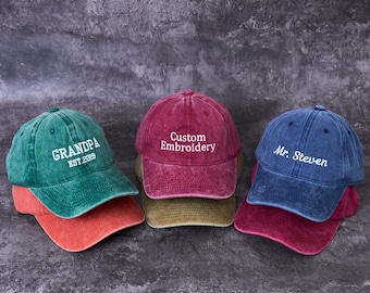 Personalized Embroidered Cotton Cap: Custom Text/Logo, Unisex Vintage Style