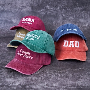 Gorra vintage personalizada, gorra de papá bordada personalizada, gorra con texto personalizado, gorra de béisbol unisex, gorras para despedidas de soltera, regalos de Navidad.