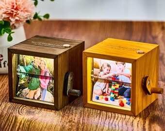 Custom Photo Flipbook Frame,Personalized Photo Flipbook Animation Box，Gift for Mom, Dad, Wedding, Anniversary Gift Couple Gift For Her/Him,