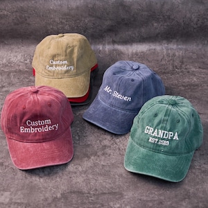 Custom Embroidered Cap with text,Personalised Vintage Cap,Personalized Text Hat,Custom Logo Embroidered Hat,Unisex Baseball Hat,Birthday Hat