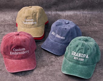 Custom Embroidered Cap with text,Personalised Vintage Cap,Personalized Text Hat,Custom Logo Embroidered Hat,Unisex Baseball Hat,Birthday Hat