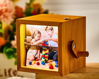Personalized Photo Flipbook Animation Box,Custom Photo Flipbook Frame,Gift for Mom, Dad, Wedding, Anniversary Gift Unique Home Decor