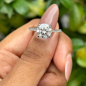 2.00 Carat Lab Grown Diamond Solitaire 14K White Gold Ring
