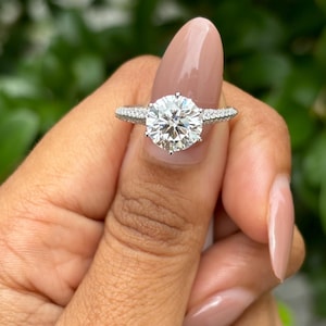 2.17 Carat Lab Grown Diamond Solitaire Ring in 18K White Gold