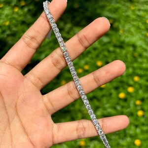 7.63 Carat Round Lab Diamond Tennis Bracelet in 18K White Gold