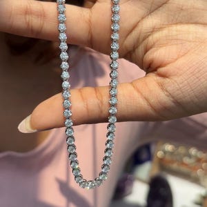 12.80 Carat Round Lab Diamond Necklace in 18K White Gold