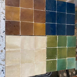 Handmade Moroccan Zellige Tiles – 10x10 cm  Wall Tiles – Kitchen & Bathroom Backsplash – Multiple Colors – 1 Square Meter