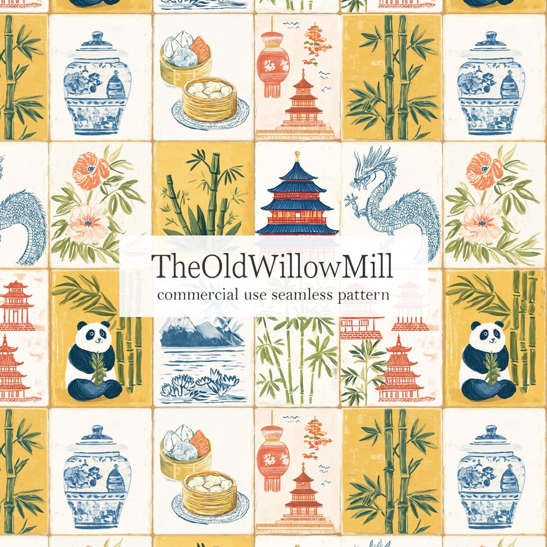 Seamless China Patchwork Pattern, Chinese Motif Repeat Tile, Seamless ...