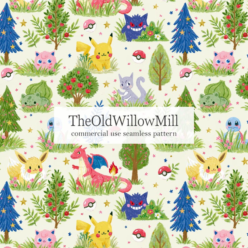 Colourful Monster Background, Mythical Creatures Surface Design, Preppy ...