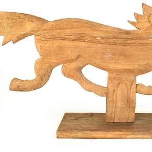 Antique Folk Art Horse Sculpture~ Galloping Horse~ Primitive Wood Carving~ Original art piece~ Equestrian Country Decor~ Ranch House Rustic