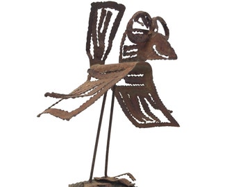 Mid Century Brutalist Sculpture~ Goofus Bird Metal Sculpture ~Abstract Art piece