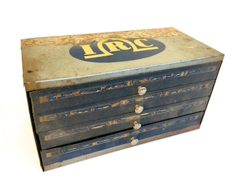 Vintage Industrial Metal Cabinet~ IRC Products 4 drawer Cabinet~ Utility mechanics Storage box ~ Industrial office decor