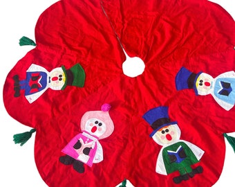 Vintage Weihnachtsbaum-Filzrock, 64"Reversible Caroler Design