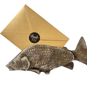 Vintage Koi Fish Letter Holder~ Japanese Carp ~ Silver Plated Made in Italy~ Napkin Holder