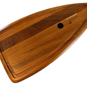 Danish Teak Surfboard Cutting Board ~ Rare Sculptural design~ Digsmed Denmark~ Mid Century Serving Tray /Cutting Board/ Cheese tray